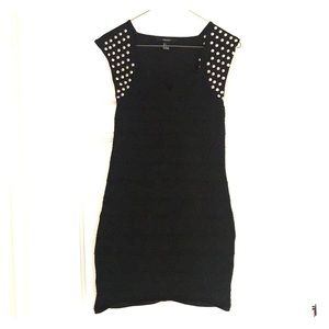 Forever 21 LBD bodycon studded cap sleeve
